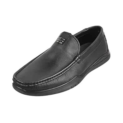 Buy Metro Men Black Casual Leather Loafers UK/9 Eu/43 (14-123) at Amazon.in