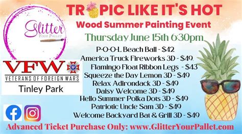 Tropic Like Its Hot - Wood Painting Event - VFW Tinley Park - Public ...