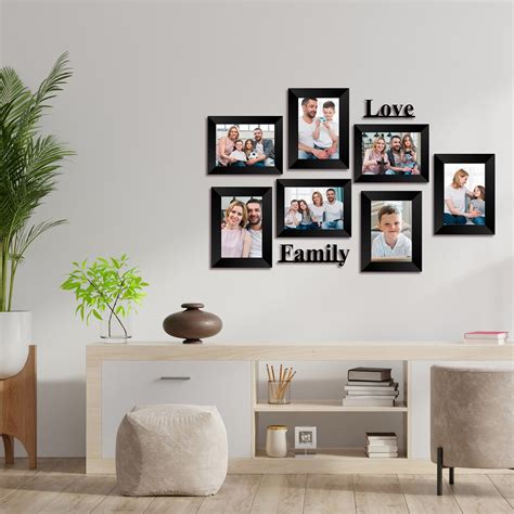 Memory Wall Collage Photo Frame - Set of 7 Photo Frames for 3 Photos of ...