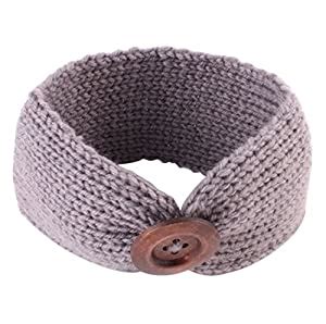 Ziory Grey Handmade Winter Warm Wool Knitting Bowknot Headbands Kids ...