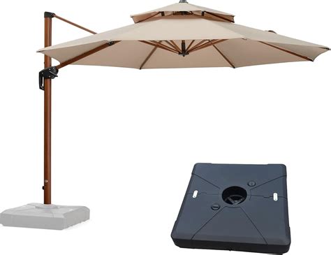 PURPLE LEAF Cantilever Umbrella with Base Outdoor India | Ubuy