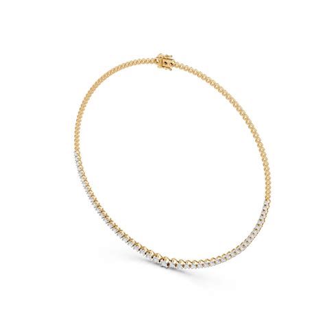 Lab Grown Diamond Tennis Necklace in Rose Finish ? Classic Round Cut ...