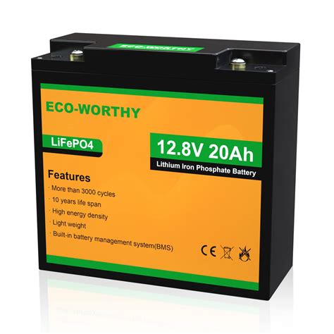 Snapklik.com : ECO-WORTHY 12V 20Ah Lithium Battery, 3000+ Deep Cycle Rechargeable LiFePO4 ...