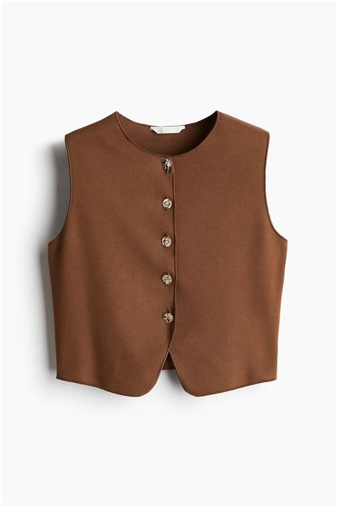Jersey Vest - Brown - Ladies | H&M US