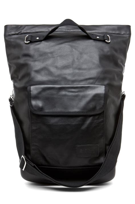Kris Van Assche x Eastpack Side Bag in Black Leather | FWRD