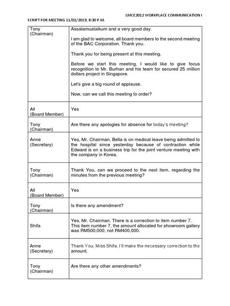 Image result for Sample Meeting Conversation Script