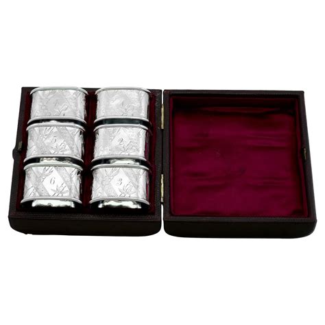 Antique Victorian Sterling Silver Napkin Rings Set of Three For Sale at ...