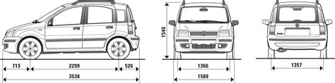 2009 Fiat Panda Wagon blueprints free - Outlines