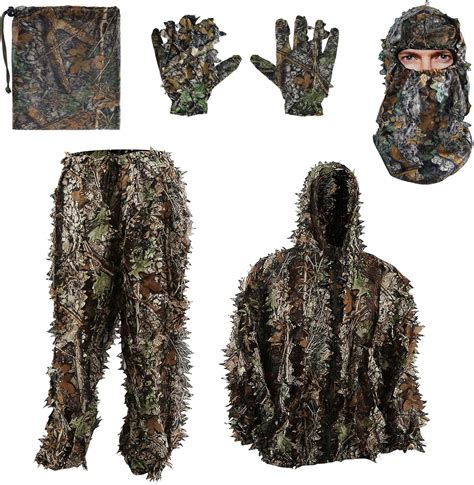 Zicac Al aire libre Camo Ghillie Traje 3D Leafy Camuflaje Ropa Selva Bosque Caza – Yaxa Colombia