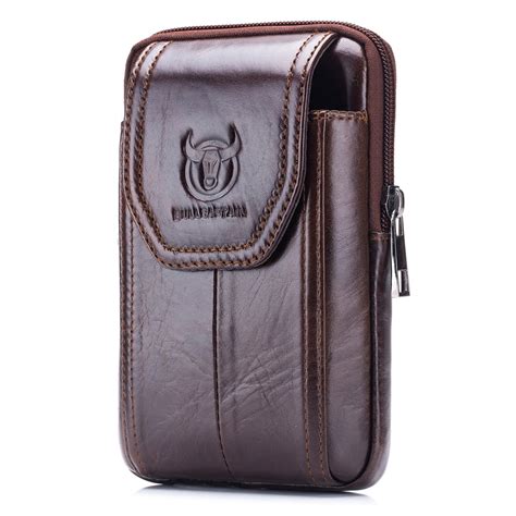 Walmeck Buy Men's Leather Waist Bag with Belt Loop at Ubuy India
