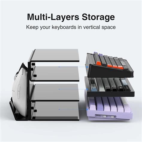 Njdkadey Acrylic Keyboard Stand Storage Rack, 3 Tiers Neatly India | Ubuy