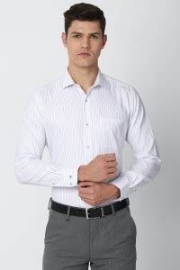 VAN HEUSEN Men Striped Formal White Shirt - Buy VAN HEUSEN Men Striped ...