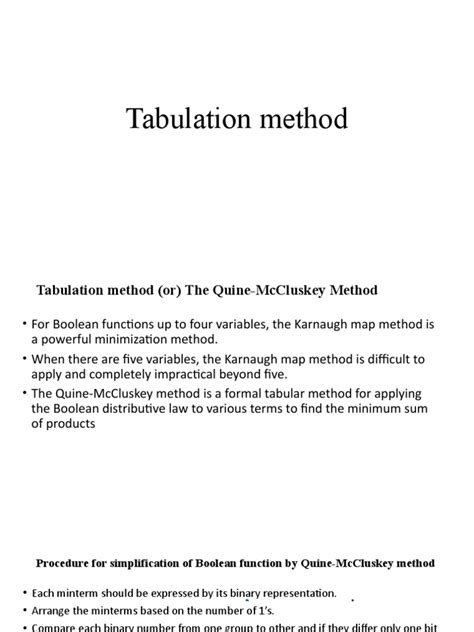 Image result for Tabulation Method