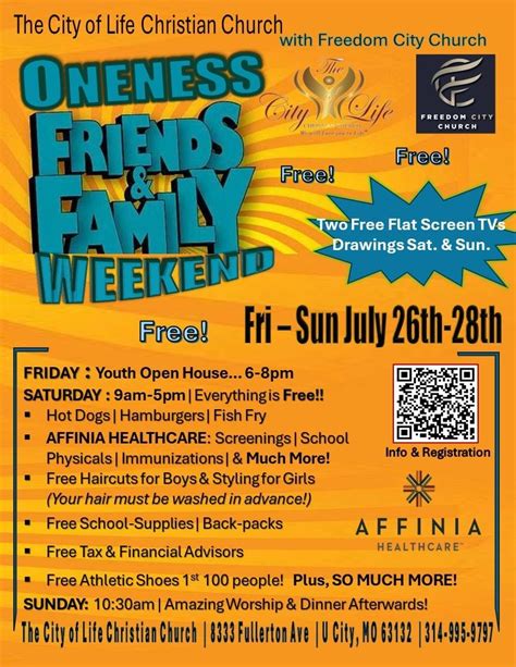 Oneness in Christ - Family & Friends Weekend, At City of Life Christian ...