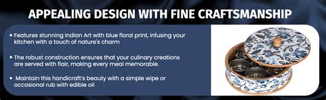 Buy Brick Brown ® Handcrafted Wooden Floral Masala Box for Kitchen ...