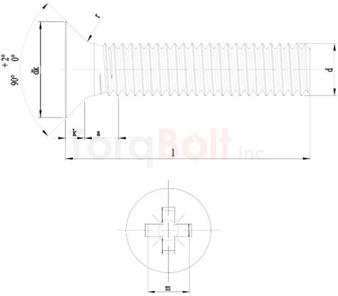 DIN 965Z Pozi Countersunk Machine Screws Dimensions Standards ...