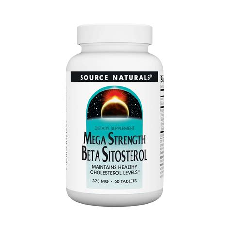 Source Naturals, Beta Sitosterol, Mega Strength, 375 Mg, 60 Tablets ...