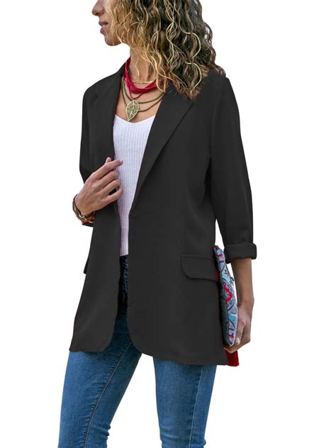 Stylish Fashion Women Long Sleeve Cardigan Casual Lapel Blazer Suit ...