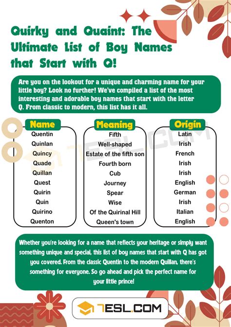 236 Boy Names That Start with Q (Unique Q Boy Names) • 7ESL