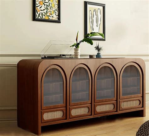 Gharaana Vyut Modern Wooden Crockery Cabinet, 70 Inch Wide, Glass Door ...