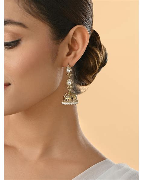 Teardrop Temple Gold Drop Earrings – toniq-fashion
