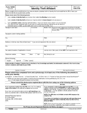 Form 14039 - Fill and Sign Printable Template Online