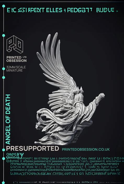 Angel of Death - Heaven Hath No Fury - PRESUPPORTED - 32mm Scale - 3D ...