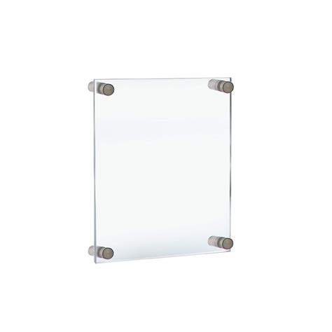Azar Displays 105514 Floating Acrylic Wall Frame With Silver Hardware ...