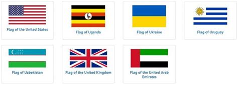 Flags of Countries that Start with U - Countryaah.com