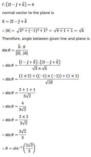Find the angle between the line