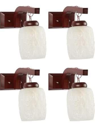 Buy Somil Dark Red Wooden Pendant Wall Lamp with Hand- Decorated Glass ...