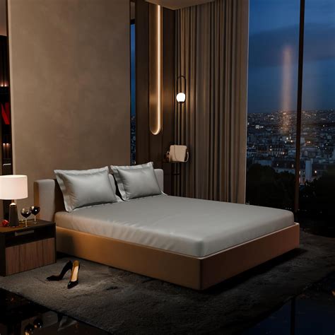Stoa Paris 300TC UltraSatin Super King Bedsheet Set, 10” Drop Fitted ...