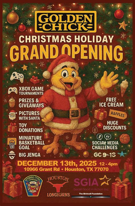 🎄 Golden Chick Grant Rd Christmas Holiday Grand Opening – Family Fun ...