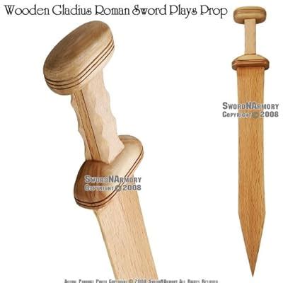 Buy MAKOTO Wooden Roman Gladius Gladiator Trooper Greek Sword New ...