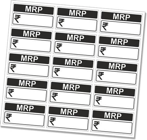 PG Creations MRP Stickers for General Use, Small Size 37x20 mm Paper ...