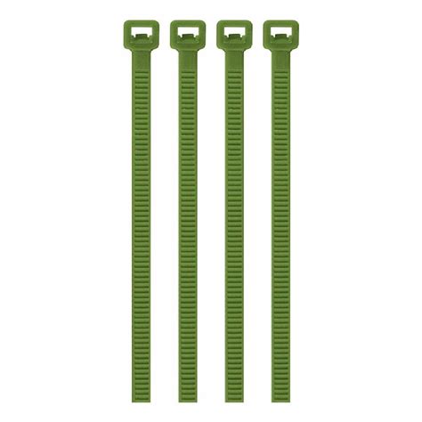 Cinchos plásticos 50 lb, 300 x 4.5 mm, verdes. Bolsa con 50 piezas