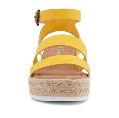 Shoe Land ALYSA Womens Open Toe Ankle Strap Platform Wedge Shoes Casual ...