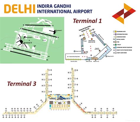 Indira Gandhi International Airport Map | New Delhi Airport Terminal Maps