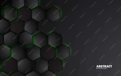 Premium Vector | Abstract hexagonal shape green neon color background