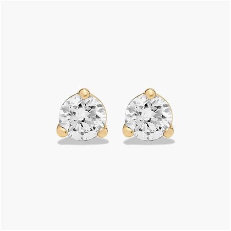 Three Prong Martini 0.25 CTW Lab-Grown Diamond Stud Earrings In 14K ...