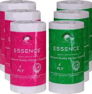 ESSENCE 4 Ply Premium Quality Kitchen Towel Roll 220 GMS Pink-Green ...