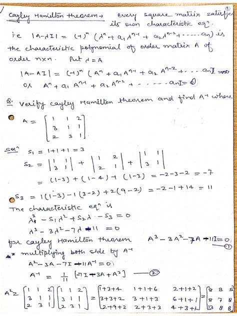 Image result for Cayley-Hamilton Theorem Applications