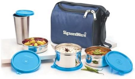 Buy SOPL-OLIVEWARE Teso Pro Lunch Box With Steel Cutlery | 3 Microwave ...