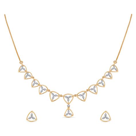 14Kt Gold & Diamond Necklace Set | Diamond - Reliance Jewels