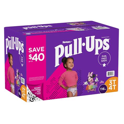 Huggies Pull-Ups Training Pants for Toddler Girls Size 3T/4T -116 ct ...