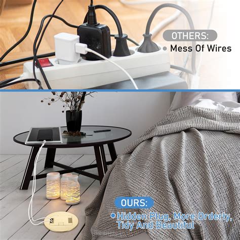 Kanayu 1 Pack Floor Receptacles with 4.8A USB Chargers 20 Amp Recessed ...