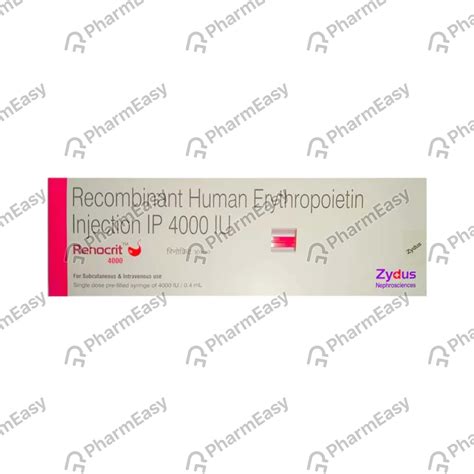 Renocrit 4000 IU Injection (1): Uses, Side Effects, Price & Dosage ...