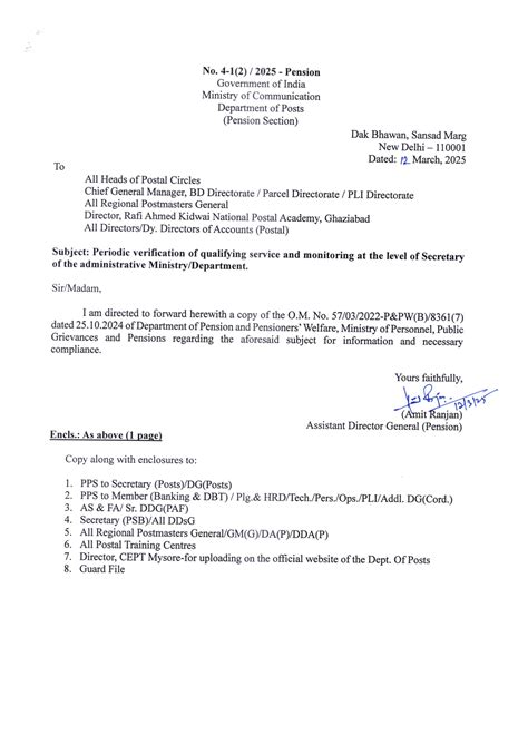 Periodic verification of qualifying service and monitoring at the level ...