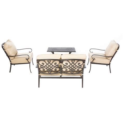 Alfresco Home 4-Piece Patio Conversation Set with Multiple Colors ...