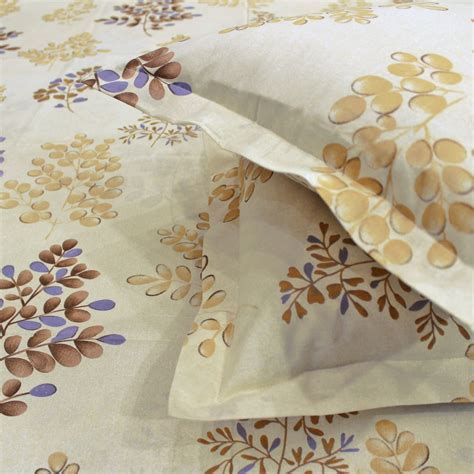 Buy 250 TC Blue Printed Cotton Abstract Fitted Bedsheet Online In India ...